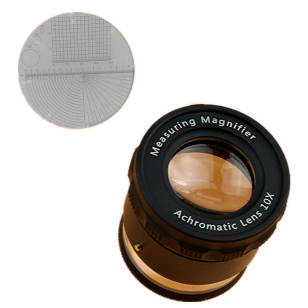 Loupe de reconnaissance de lentille optique et de réticule 10x, loupe HD avec 10 lumières LED, pour les personnes âgées, les jeunes, les étudiants, la recherche en biologie, la lecture de livres, les