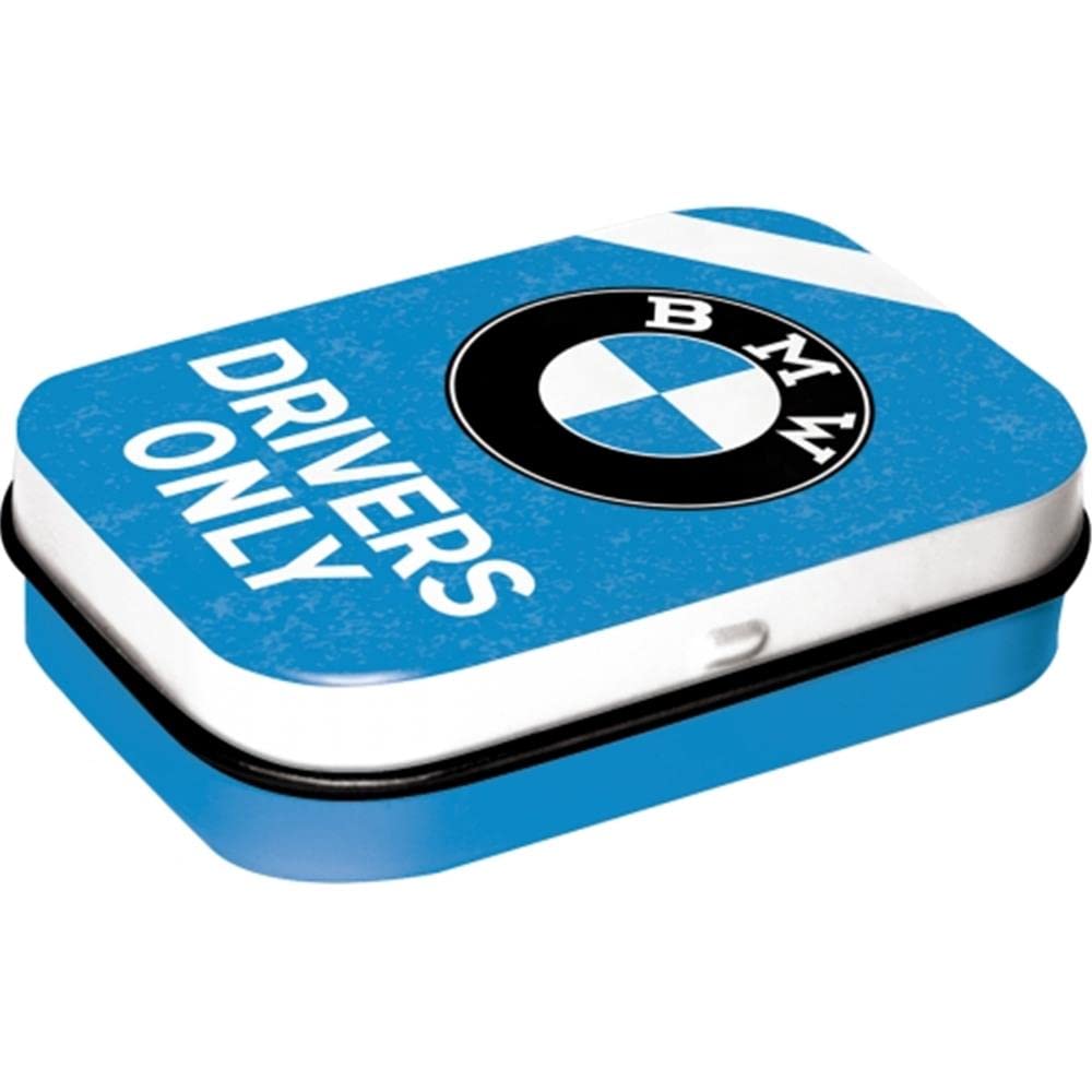 Nostalgic Art Tin Box & Mints BMW Drivers Only Blue SMALL