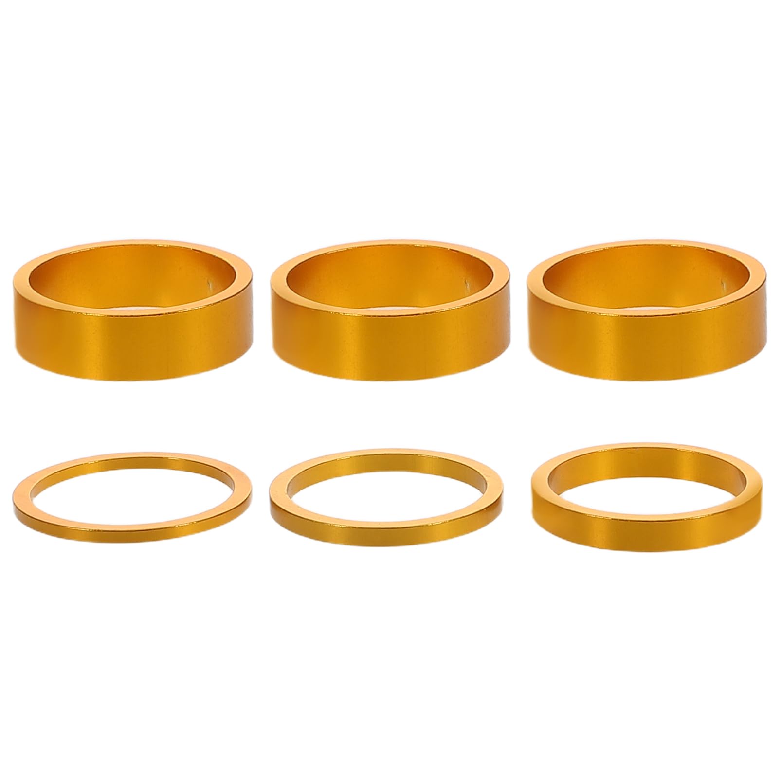 DECHOUS 6pcs Aluminum Alloy Bike Stem Spacer Set 10/5/3/2mm Threadless Headset Spacers Lightweight Bicycle Taper Spacers for Mountain Road Cycling