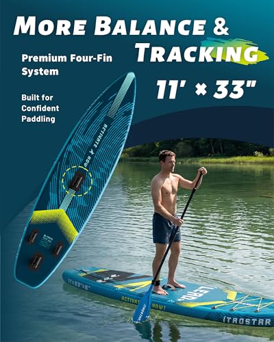 Image of iTAOSTAR Lead 12' x 35 inch /11' x 33 inch Stand Up Paddle Board, Inflatable SUP Board with 5 Fins Stable Design fo Youth, All Skill Levels, Lakes, Oceans