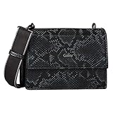 Das geradlinige Format dieser Flap bag lässt das edel geprägte Material in Reptiloptik schön zur Geltung kommen, während der gewebte Schultergurt einen modernen Appeal schafft.