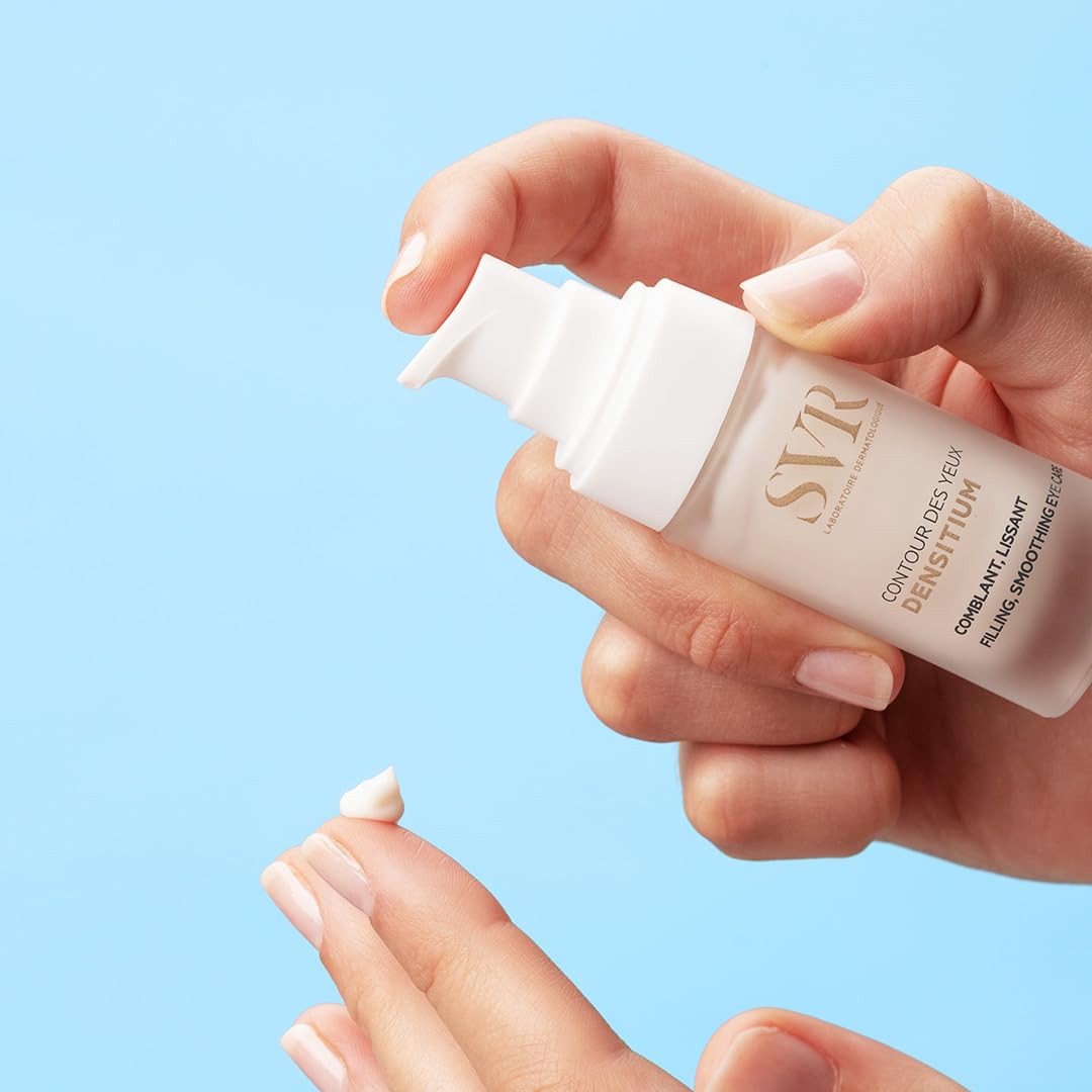SVR - Densitium Contour des Yeux - Soin anti-âge global - Pour peaux matures - Rides, poches, cernes - Acide hyaluronique, Bio-calcium, Peptides, Probiotiques - 15 ml