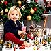 Woanger 29 Pieces Christmas Village Set LED Lighted Houses for Christmas Village Xmas Scene Figurines Decoration Crafted Poly Resin Collectables for Holiday Party Decor