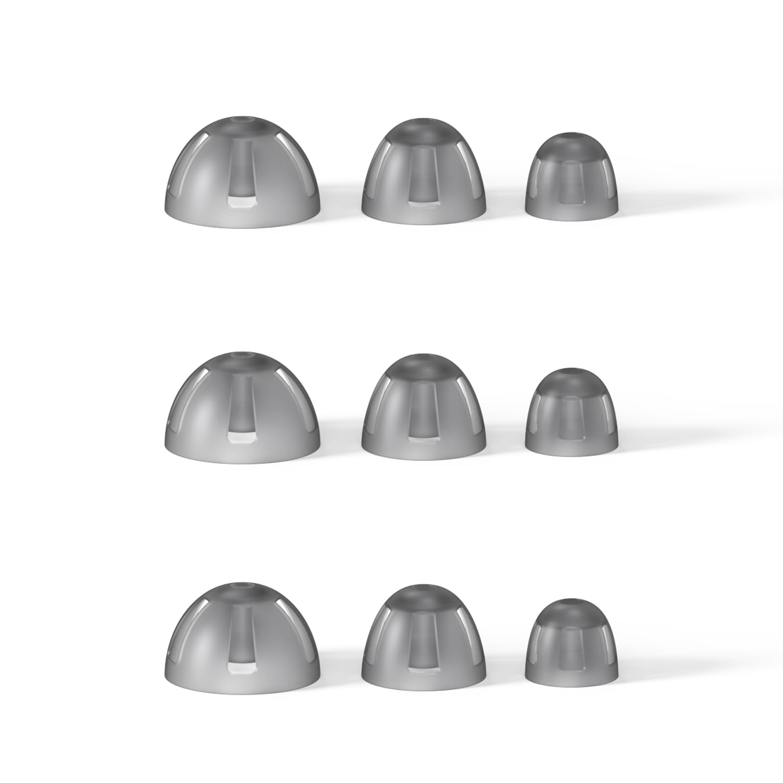 Resound Compatible Hearing Aid Domes Open Smokey Ear Tips Replacement Small Medium Large (Trial Pack 9pcs)