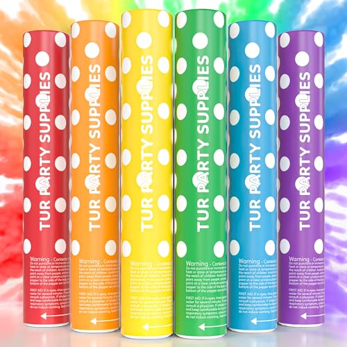 Rainbow Powder Cannons Smoke Bombs Biodegradable Poppers | Assorted 6