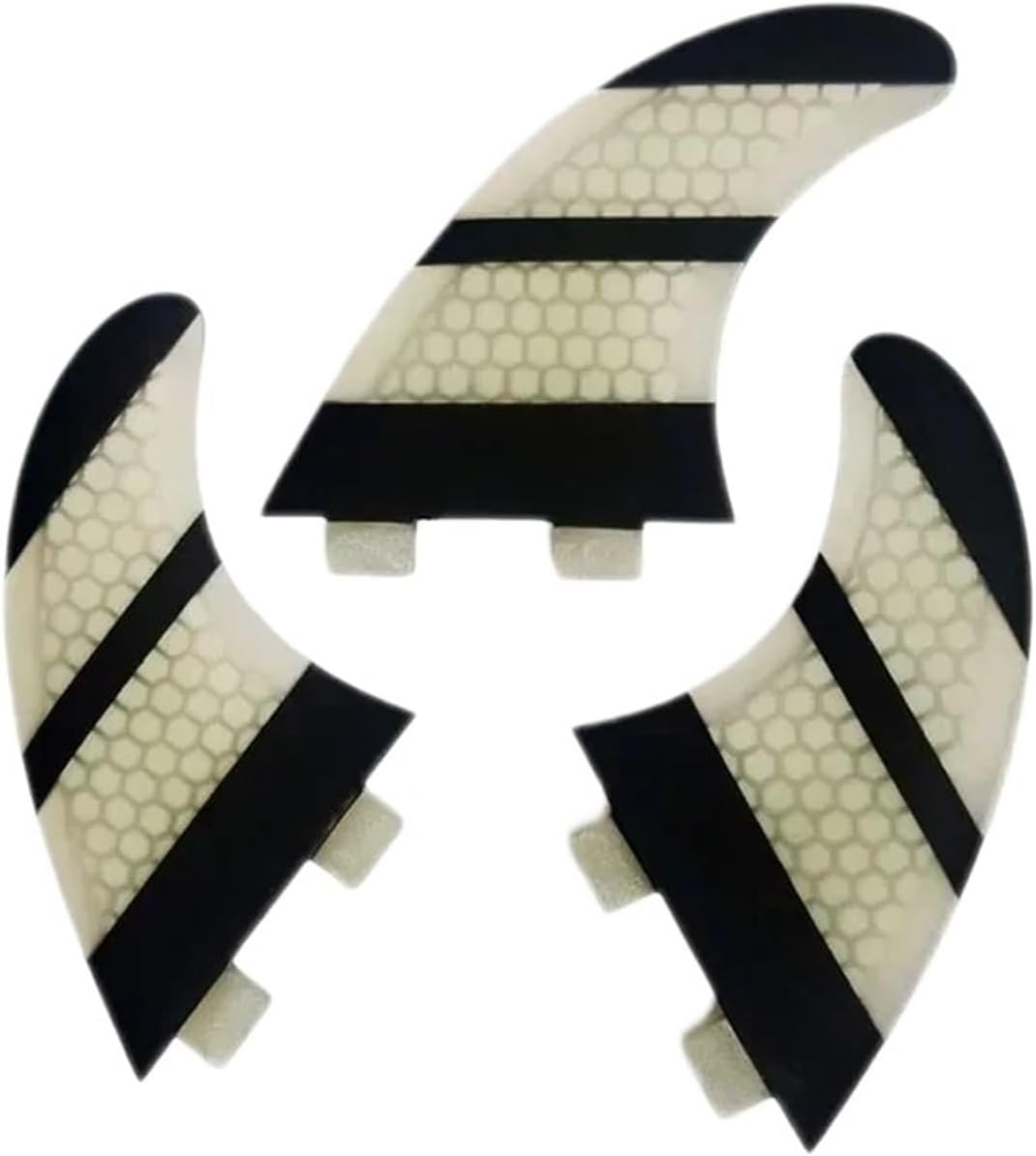 FCS FINS Surfboard Fins Twin Tri Fin A Set G5 Size Fiberglass Core with Carbon M Size Quilhas Surf Fin(Clear)