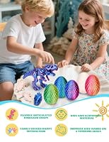 KittyCode 2PCS 3D Printed Dinosaur Eggs, DIY Assembly Kit to Build Articulated Skeleton, STEM Fidget Building Toy for Kids, Sensory Learning Gift — image 4