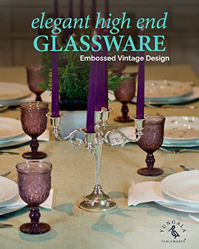 Yungala Set Of 6-Vintage Glassware Purple Goblets-Colored Wine Glasses With Embossed Design-Red And White Wine Glasses Set #TOP3