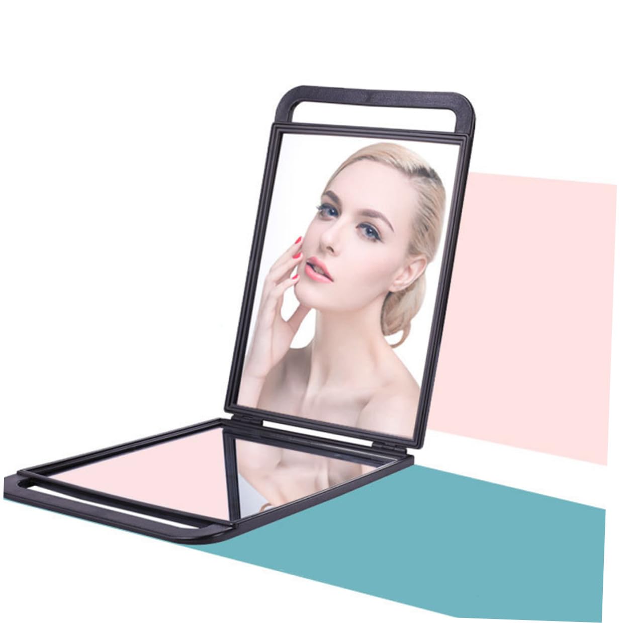 Alipis Praktischer Doppelter Klappspiegel in Übergröße Für Friseure Und Makeup Mit Klarem Langlebigem Glas Reise Und Handspiegel Für Kosmetik Und Salon