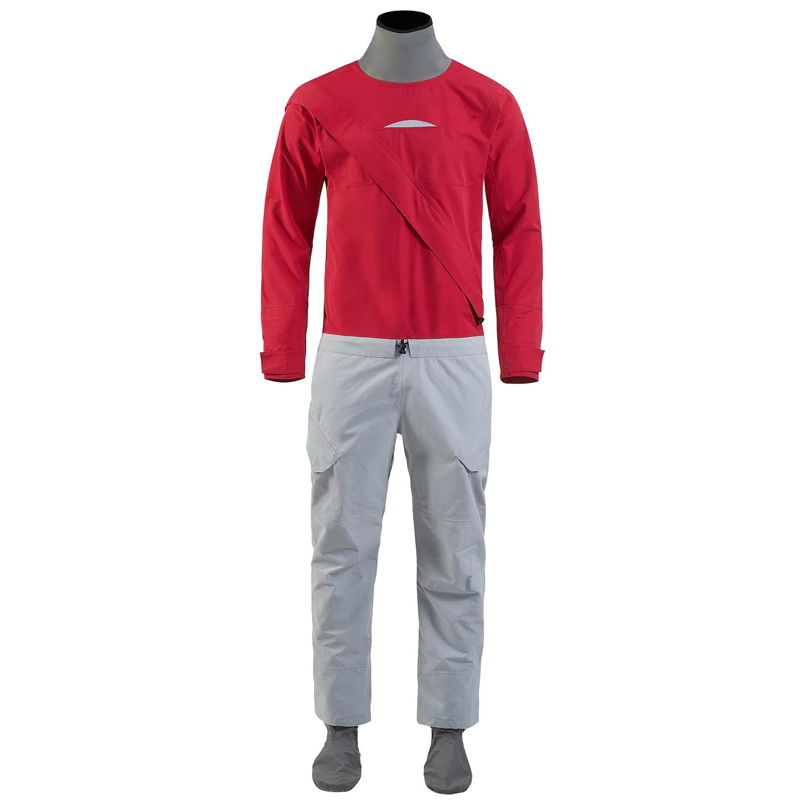 BEIAKE Kayak Waterproof Fabric Rubber Drysuit 3-Layer One Piece Built-in Latex for Surfing Diving Rafting Stand Up Paddle