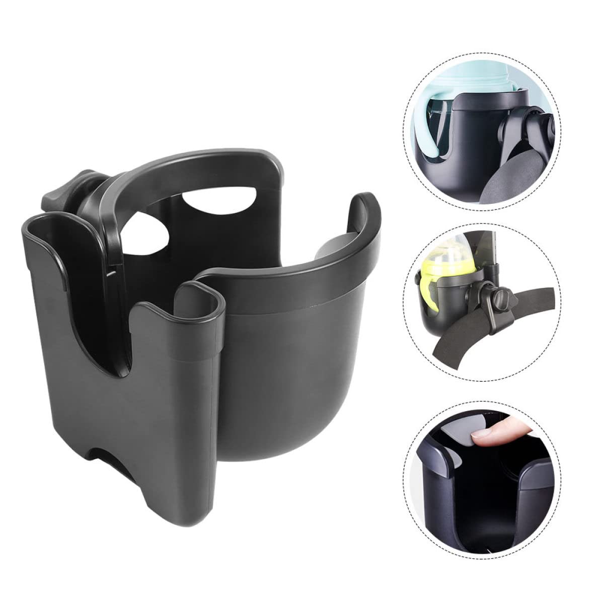 Toddmomy 1pezzi Portaborraccia per Passeggino in Abs con Porta Telefono e Porta Bicchieri Adatto Varie Aste Pratico per Viaggi