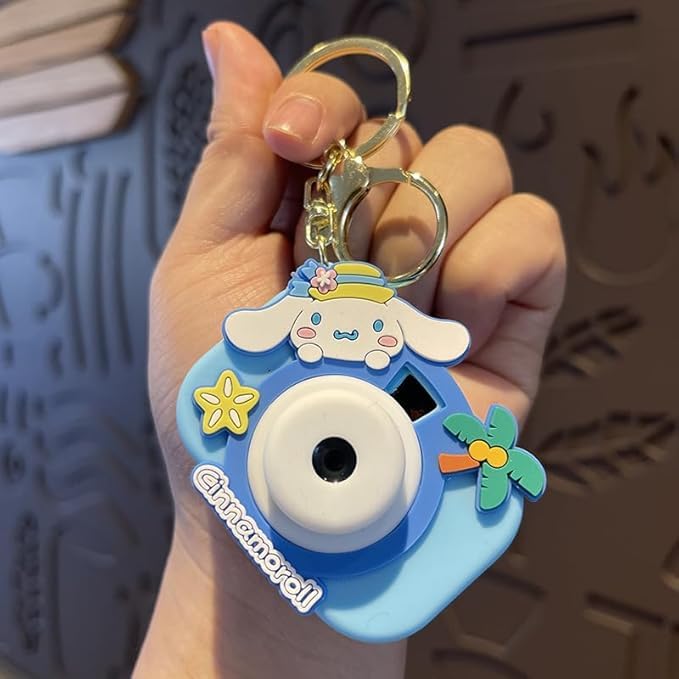 Creative Projector Camera Keychain Toy for Kids with Zinc Alloy Ring, Mini Projection Keyring Light Toy for Bags, Car & Bike Keys, Cute Collectible Gift for Girls & Boys (Multicolor, Pack of 1)