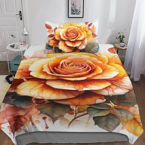 Housse de couette 135x200cm rose en microfibre avec impression 3D