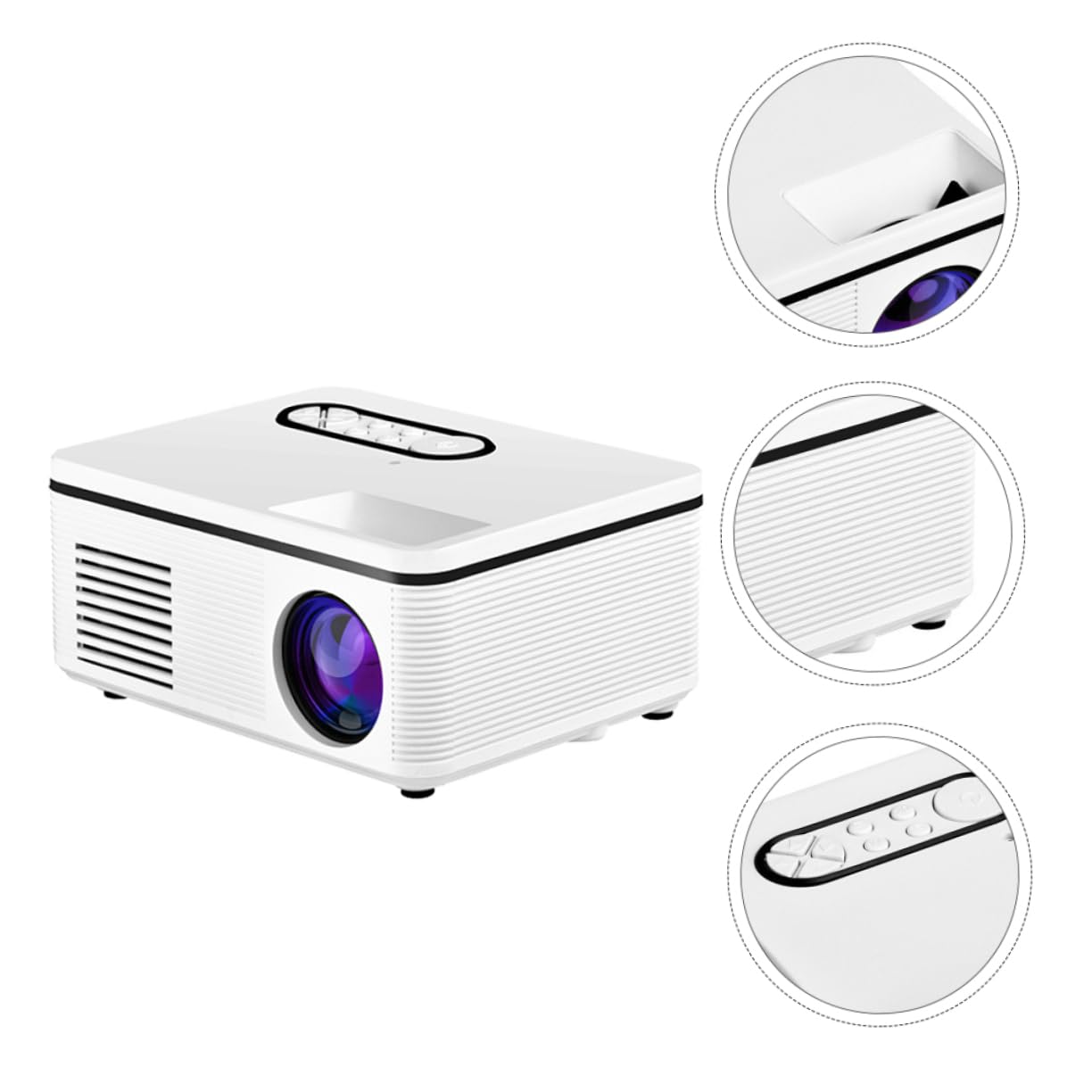 DOITOOL proiettore domestico proiettore led e usb e tascabile e portatile projector proietore e casa e mobile i portatili pvc bianca