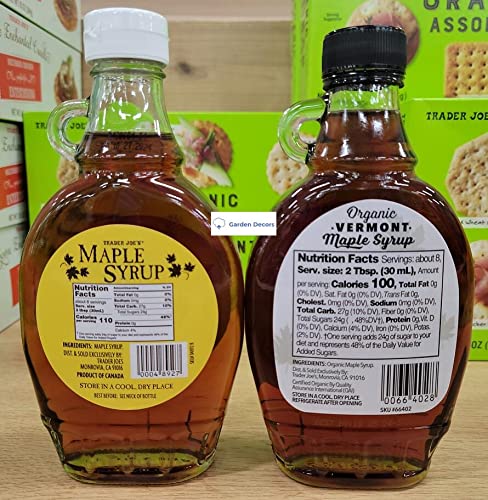 Trader Joe's2 Grade A Maple Syrup & Organic Vermont Maple Syrup 8fl oz 236ml (Two Bottles)