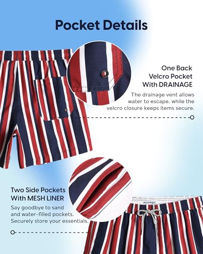 Image of maamgic Mens Swim Trunks 5 Inch with Mesh Lining, Quick Dry Mens Bathing Suit, Swim Shorts for Swimming and Beach