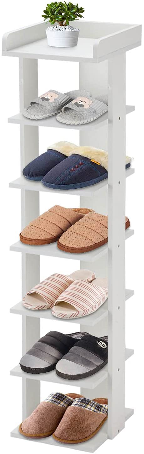 7 Tier Shoe Rack Youyijia 7-Tier Narrow Shoe Rack - Slim Vertical ...