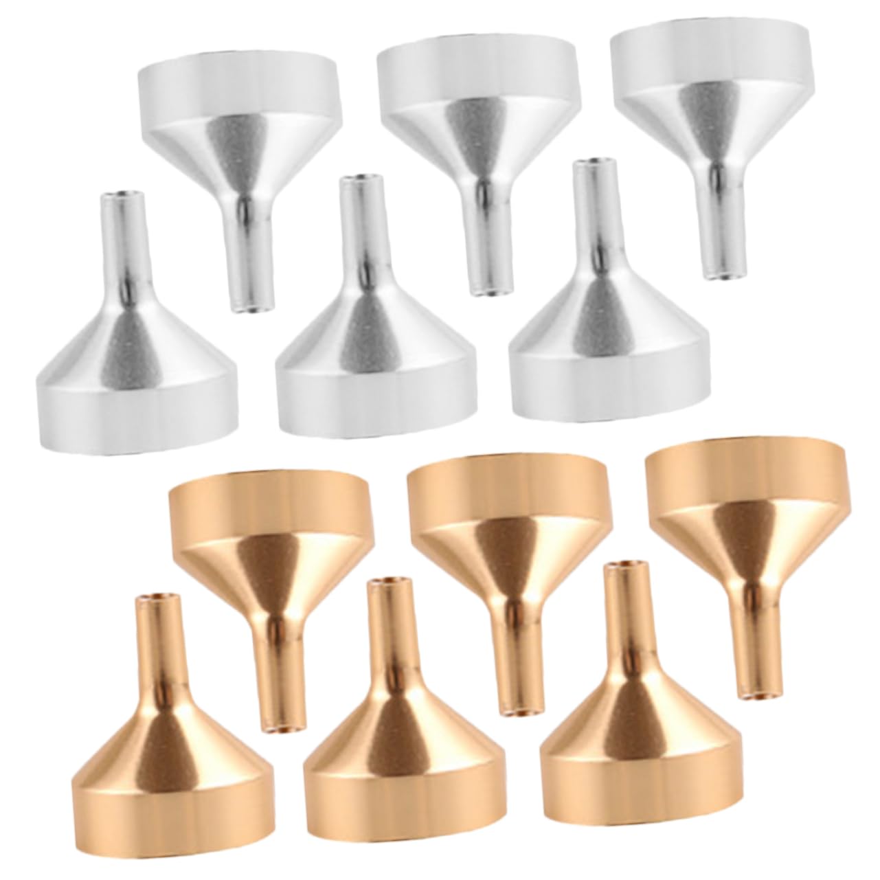 Anneome 48piezas Embudo De Metal Reutilizable Para Recarga De Perfumes y Aceites De Plateados Mini Para y Cosméticos Para Transferir Sin Derrames