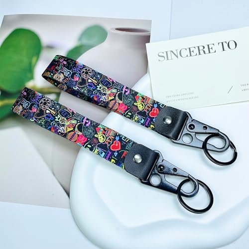 Image of 2Pcs Motorcycle Keychain Motorcycle Key Tag JDM Jet Tag Keychain Heavy Duty Wrist Lanyard Keychain for Car,Motorcycle