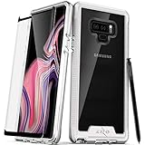 Zizo ION Series Compatible with Samsung Galaxy Note 9 Case Military Grade Drop Tested with Tempered Glass Screen Protector Silver Clear