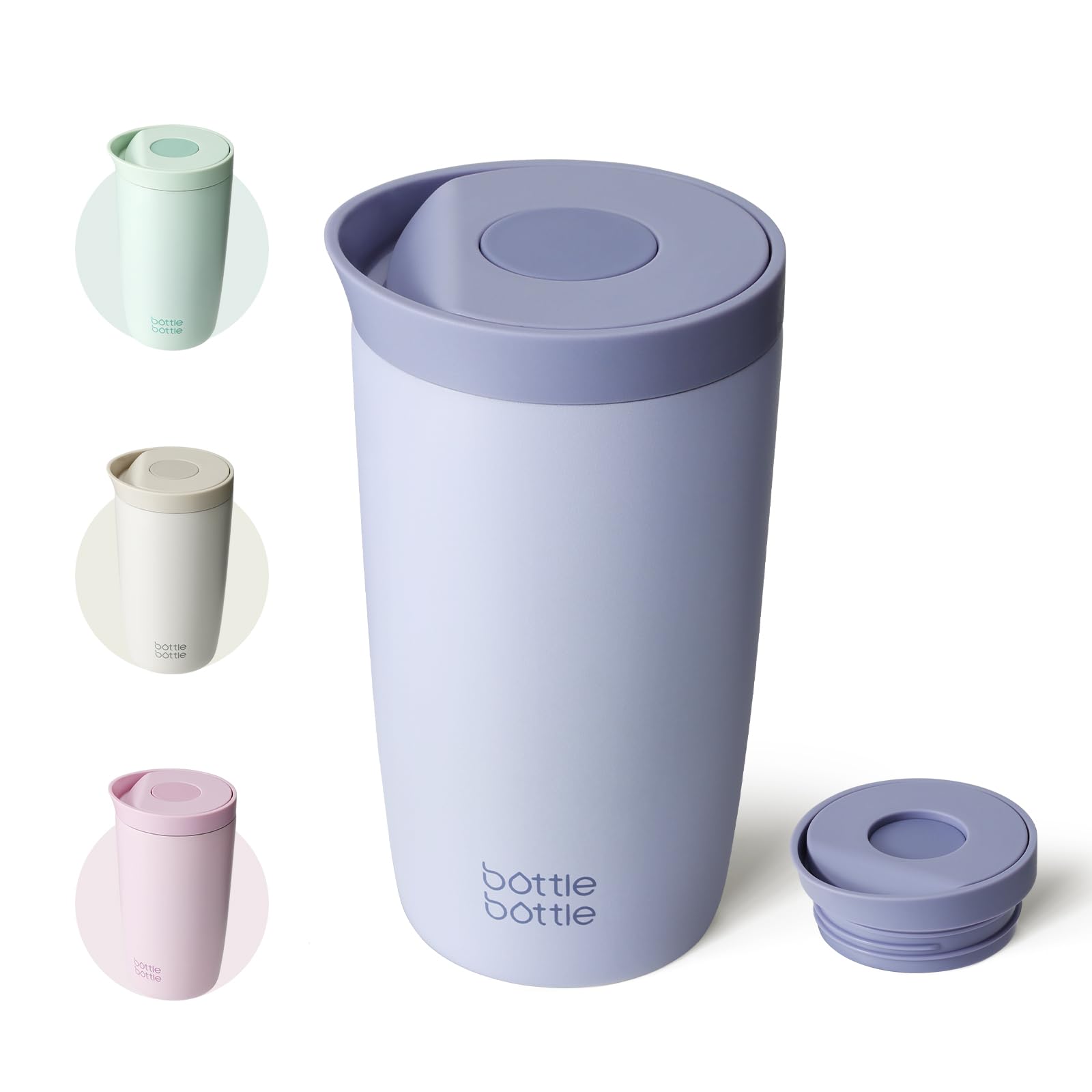 BOTTLE BOTTLE タンブラー 350ml ワンタッチ開閉 漏れ防止 真空断熱 サーモマグ コーヒータンブラー 保温保冷 ステンレス製 デスク用 オフィス ブルー
