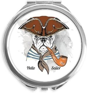 Lovely Dog Clothes Watercolor Illustration Hand Compact Mirror Round Portable Pocket Glass