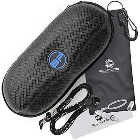 BLUPOND Sunglasses Case Semi Hard EVA Shell with Metal Hanging Hook Belt Clip Sun Glasses Storage Cover