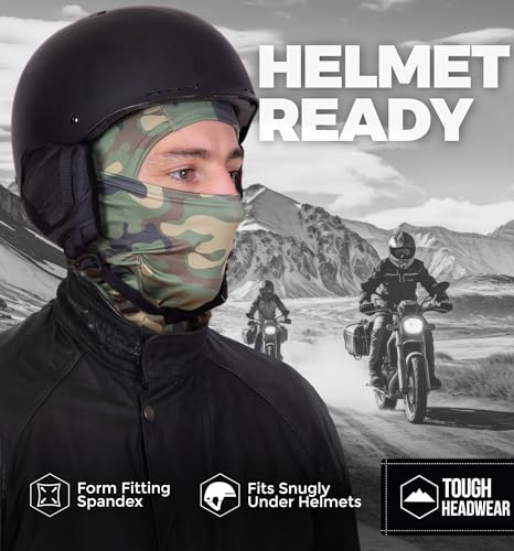 Image of Tough Headwear Balaclava Ski Mask - Breathable Face Mask for Men - Flexible Hinge Full Face Cover - Windproof Motorcycle Gear