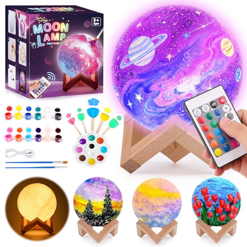 Basteln Mädchen 8 10 6 7 9 Jahre Geschenke für 10-9-11-7 Jährige Mädchen Mondlampe Malset Bastelset Kinder ab 6 5 8 12 Jahre Geburtstag Geschenkideen Nachtlicht Kinder Spielzeug 6+ Jahr Kreativ Set