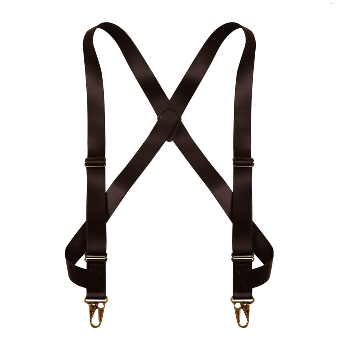 CONLIKELeather Suspenders for Men Heavy Duty Braces Adjustable X Back Mens Gallus Suspenders with Strong Metal Hooks