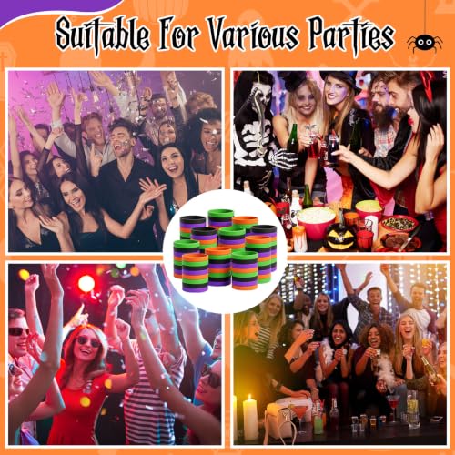 Image of Liliful 100 Pcs Silicone Wristbands Blank Rubber Bracelets,Halloween