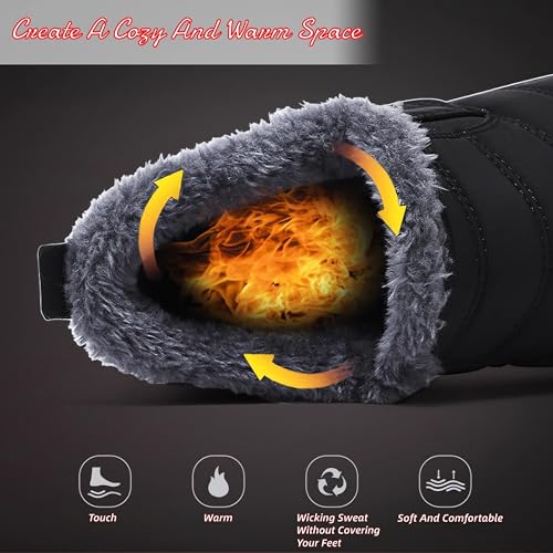 Womens And Men Snow Boots Waterproof，Women'S Winter Thermal Boots，Winter Warm Hiking Work Comfy Boots Sneakers Walking Shoes3