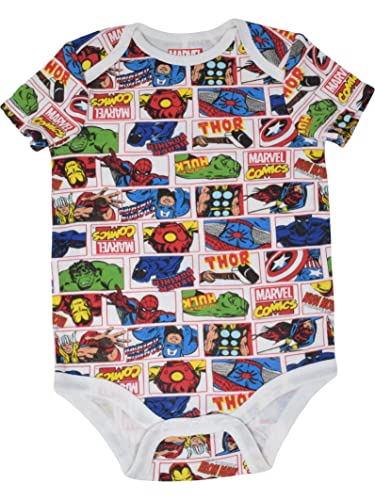 Marvel Avengers Spider-Man Iron Man Hulk Captain America Baby 5 Pack Bodysuits Newborn to Infant4