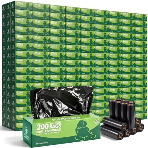 Image of Sherr 100 Boxed Rolls 20000 Counts Dog Poop Bags Bulk Leak Proof Dog Waste Bags Pet Doggy Waste Poop Box Universal for Puppy Pets Outdoor Walking and Travel, 100 Rolls of 200