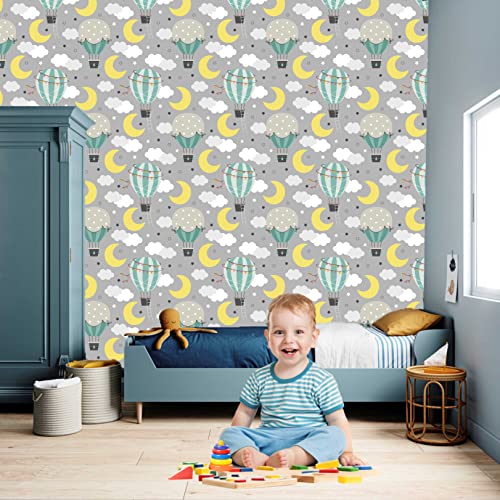 Image of CABANA HOMES (45cm x 125cm, 4 Rolls (24 sq. ft) Wallpaper for Kids Room Self Adhesive,Wall Stickers,Baby Room,Wardrobe,Furniture