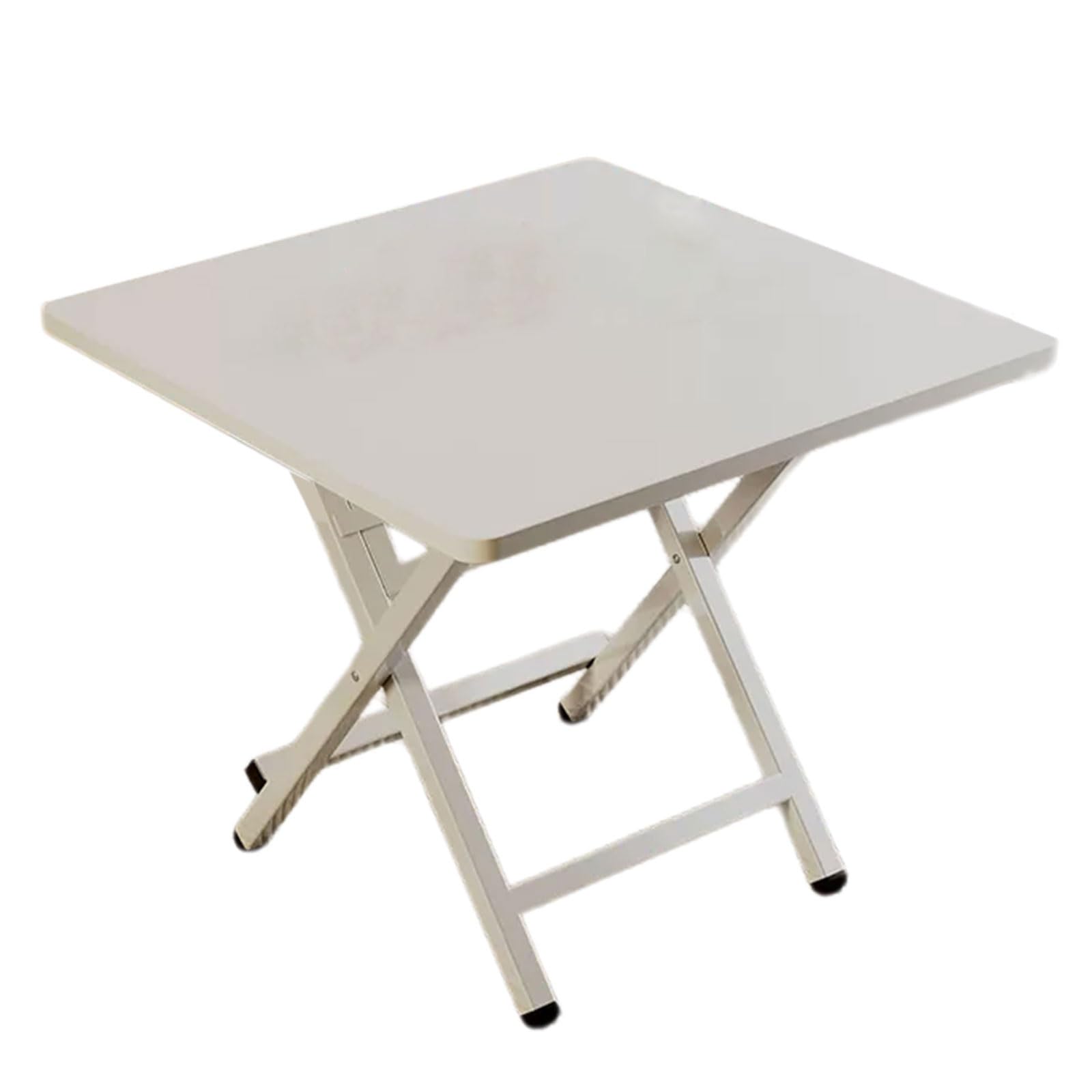 Small Foldable Table Portable Artificial Board Dining Table, Foldable and Convenient Dining Table, Small Kitchen Table Sewing Table for Small Spaces(White,70 * 70 * 50cm)