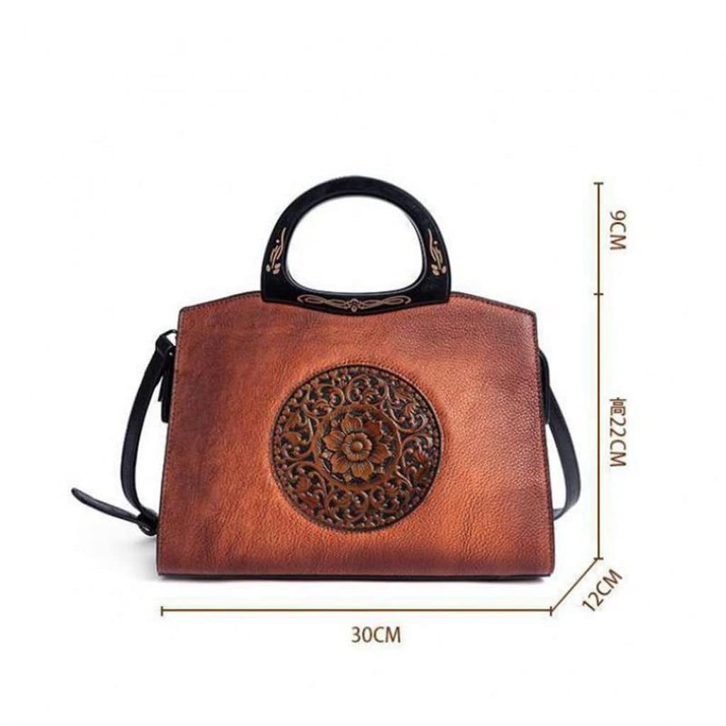 Bolsos de mano vintage en relieve para mujer, multifuncionales, de cuero, bolsos de hombro