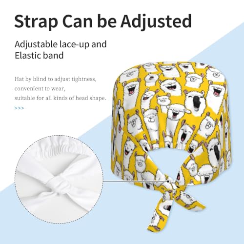 Image of Adjustable Scrub Cap with Sweatband, Breathable Working Hat for Men /Women