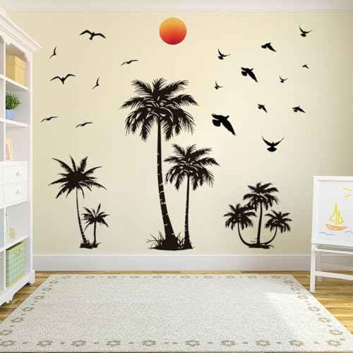 Vinilos decorativos árbol de palma negro 2 planchas 36x12 in miniatura 6