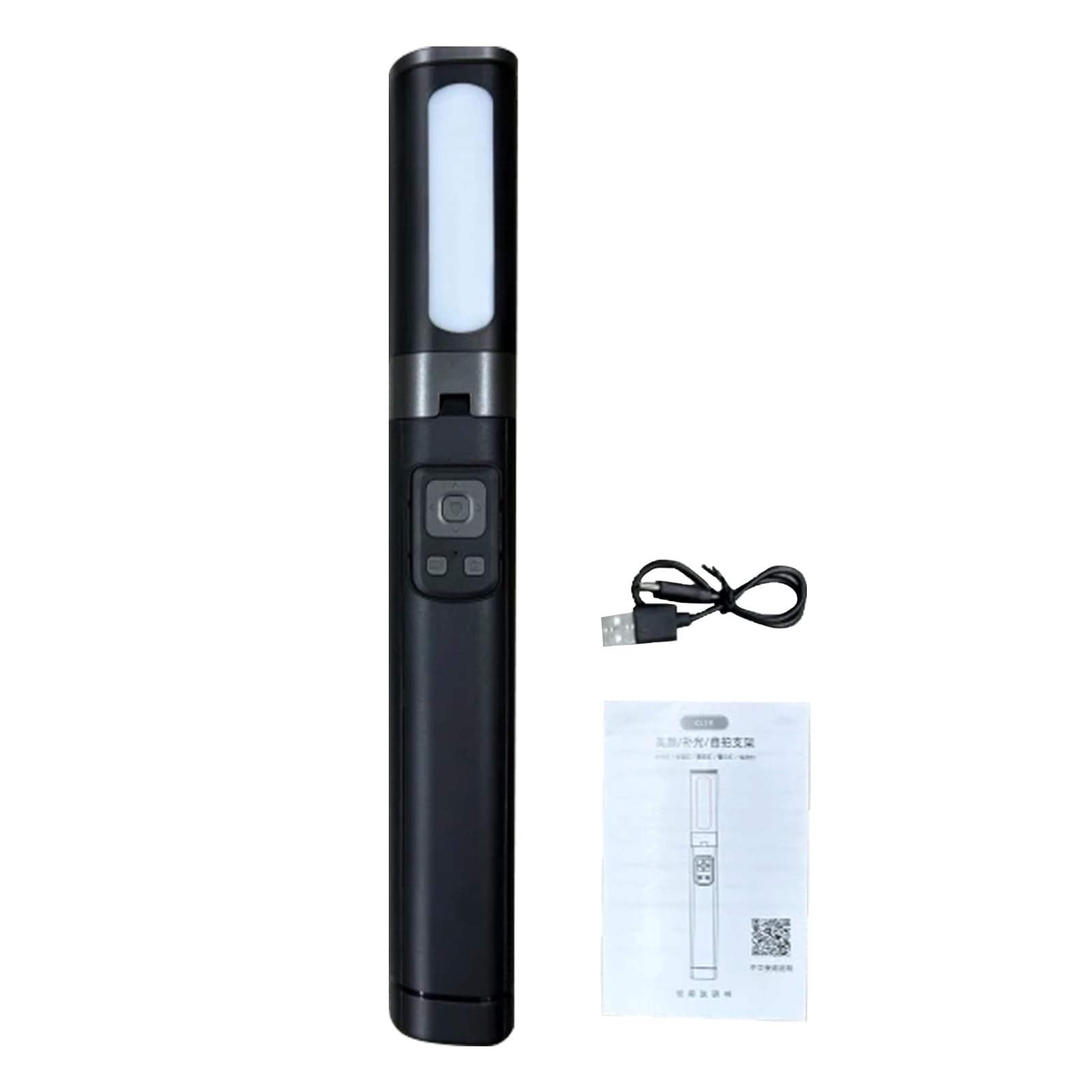 Treppiede per Selfie Stick a 4 Gambe, Supporto Estensibile in Lega di Alluminio, Supporto per Telefono a 360° con 27 Luci di Riempimento a LED e Telecomando Bluetooth, per Smartphone da