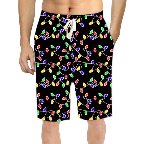 Image of Mens Pajama Shorts Graphic Lounge Bottoms Sleep Pjs with Pockes