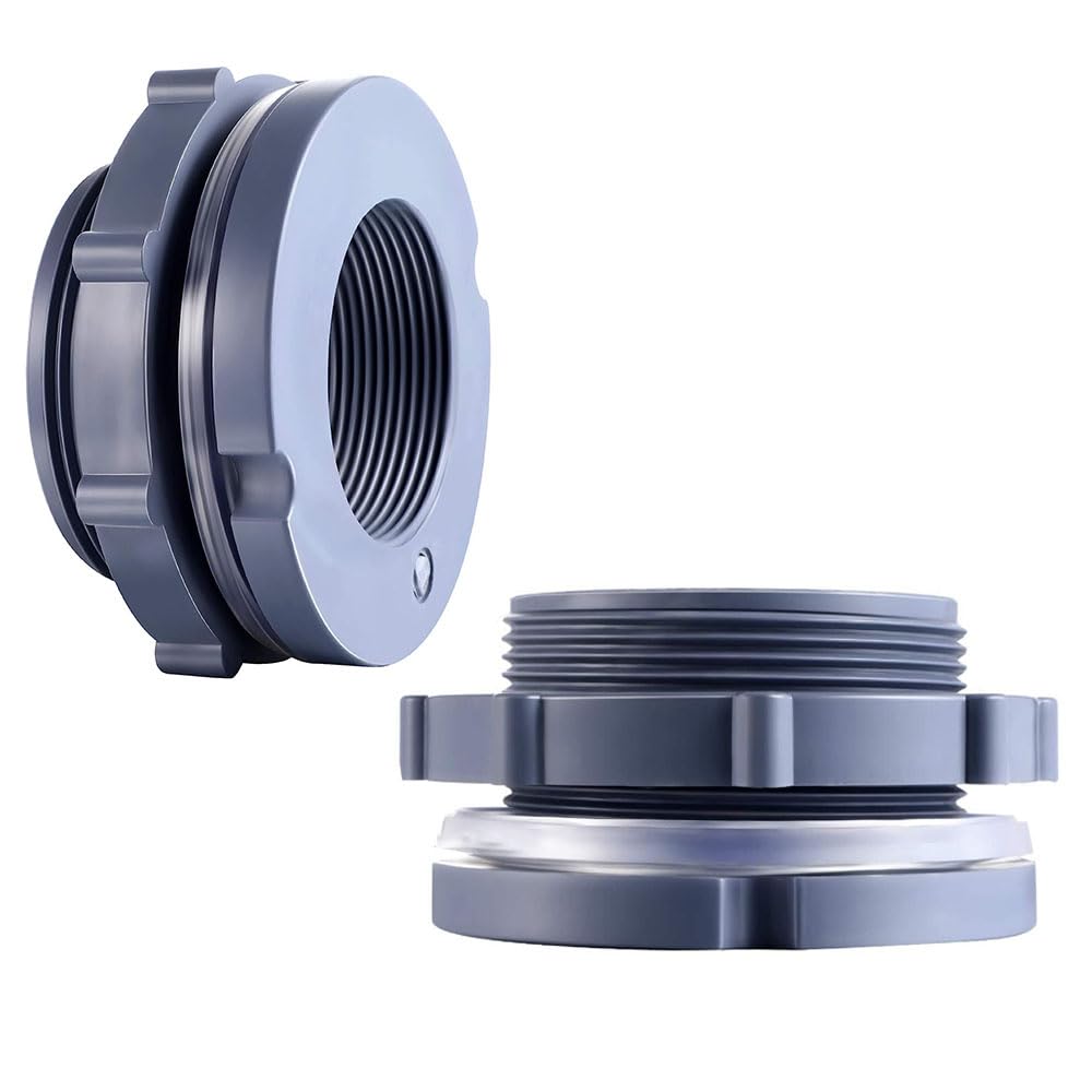 Buy 2 Pieces PVC Bulkhead Fitting 1Inch /1.5 inch Plastic Pipe