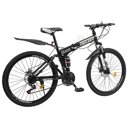 HauTour Folding Fahrrad 26 Zoll Mountainbike Fahrräder, Scheibenbremse 21...