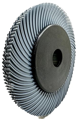 Image of Radial Bristle Brush, 6 in x 1 /2 in x 1 in 400 Grit (Blue) with Adapter, Type C Curved Bristle (Pack of 1)