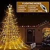 Christmas Decorations Star String Lights - 344 LED 11.8ft 9 Strands Waterfall Tree Lights with Topper Star, 8 Lighting Modes Christmas Lights Indoor Outdoor Decorative for Wedding Yard Party Home