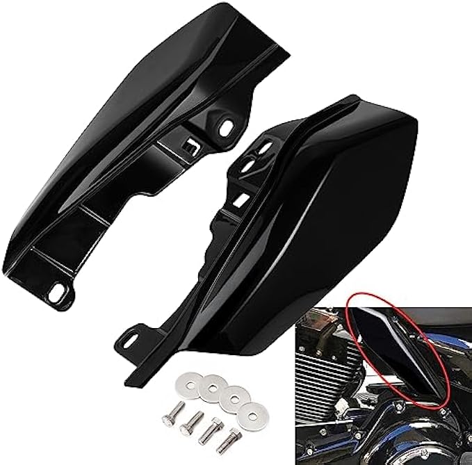 PBYMT Mid Frame Air Deflector Compatible for Harley Touring Road King Street Electra Glide 2009-2023 (Vivid Gloss Black)
