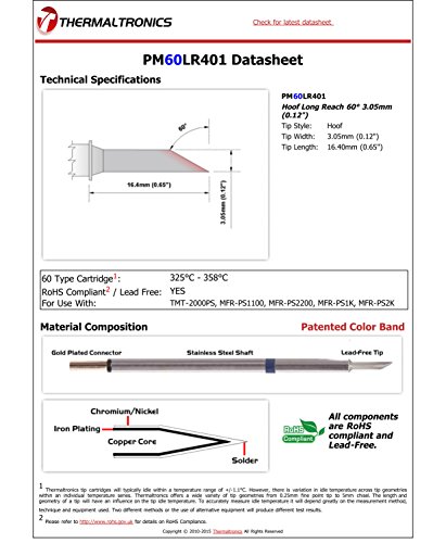Image of Thermaltronics PM60LR401 Hoof Long Reach 60deg 3.05mm (0.12in)
