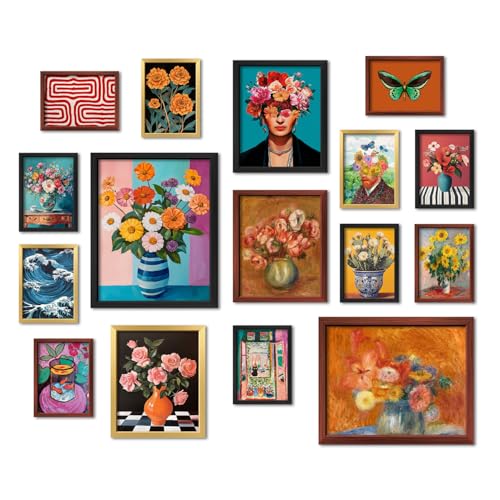 ANERZA 16 PCS Eclectic Wall Art Decor, Modern Maximalist Home Gal...