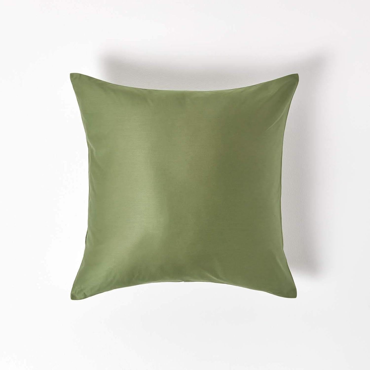 HOMESCAPES Green Organic Cotton Euro Size Pillowcase 40 x 40 cm 400TC 600 Thread Count Equivalent Pillow Case with Zip Pack of 2 — image 1