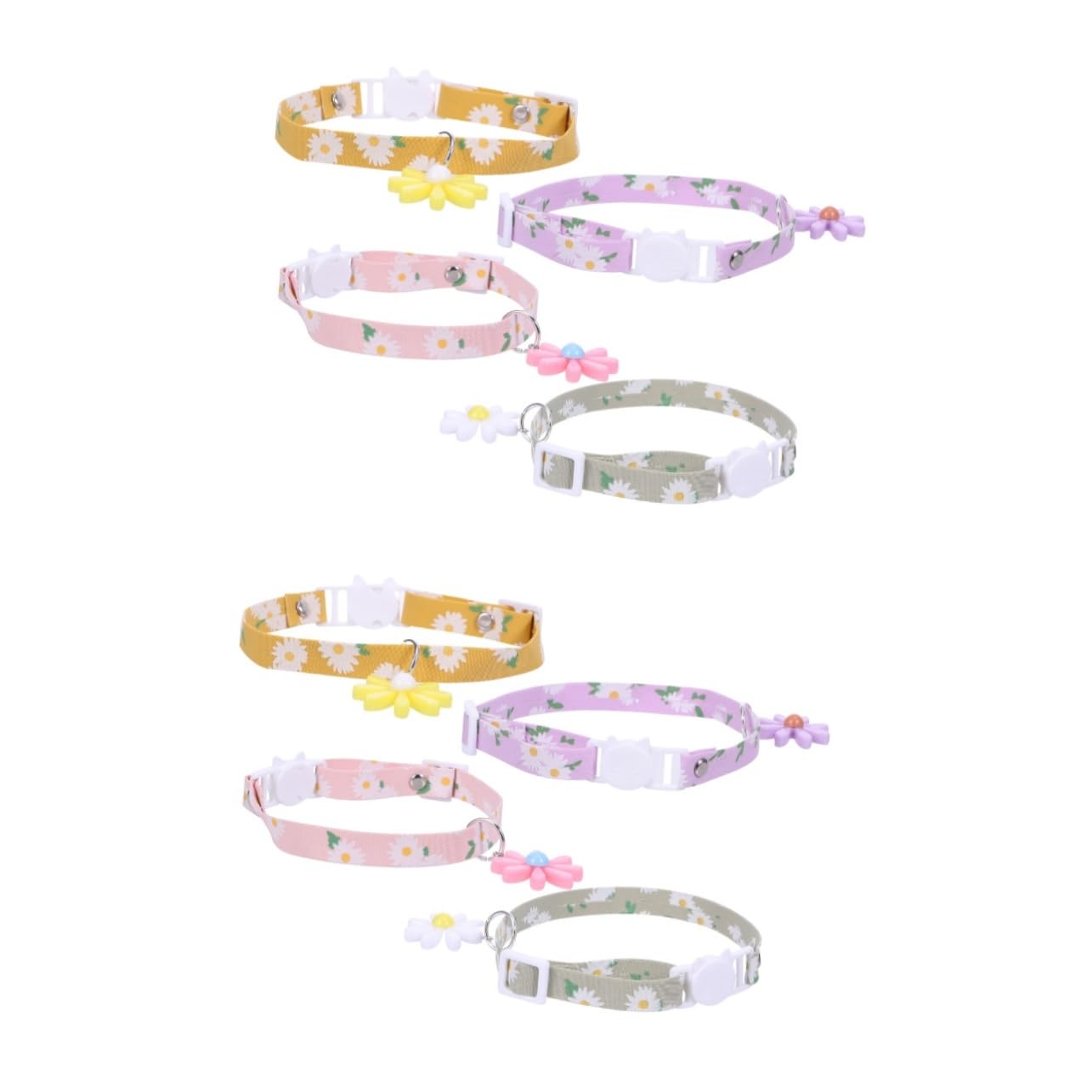 Collar para gatos ajustable lote de 8 accesorios con colgante de margarita decorativo
